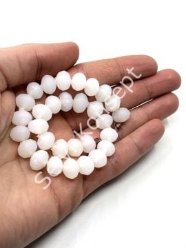 Buzlu Afrika Geri Dönüştürülmüş Dizi Cam Boncuk Beyaz 11x8 mm