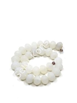 Buzlu Afrika Geri Dönüştürülmüş Dizi Cam Boncuk Beyaz 11x8 mm