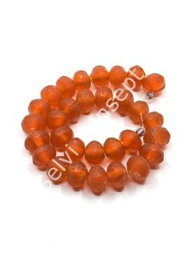 Buzlu Afrika Geri Dönüştürülmüş Dizi Cam Boncuk Turuncu 11x8 mm