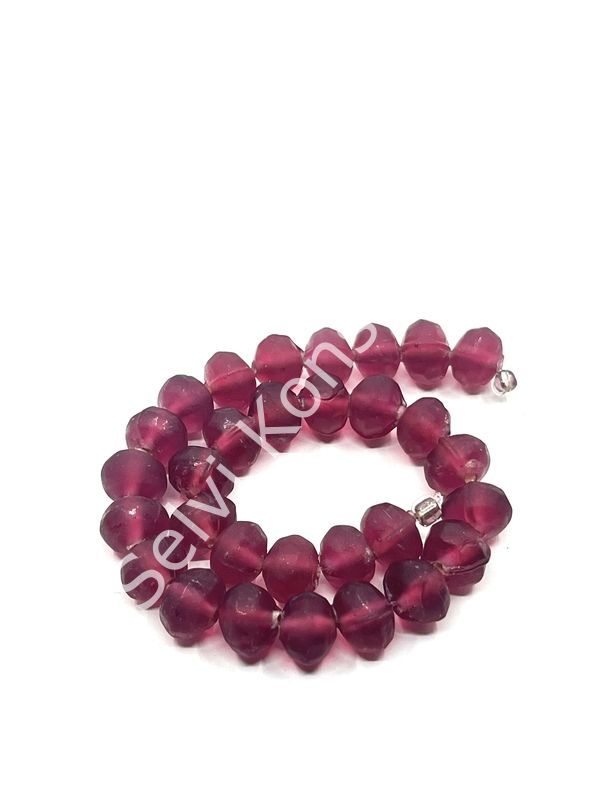 Buzlu Afrika Geri Dönüştürülmüş Dizi Cam Boncuk Mürdüm 11x8 mm