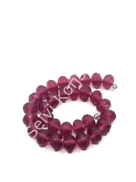 Buzlu Afrika Geri Dönüştürülmüş Dizi Cam Boncuk Mürdüm 11x8 mm