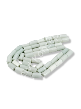 Silindir Kedi Gözü Cam Boncuk Beyaz 10x7 mm