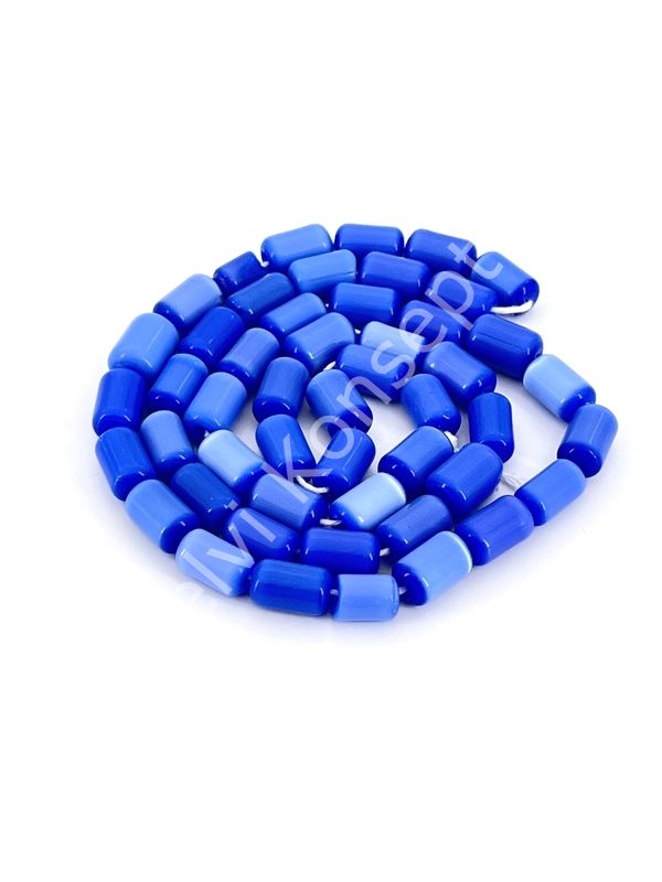 Oval Kesim Silindir Kedi Gözü Cam Boncuk Lacivert 10x7 mm