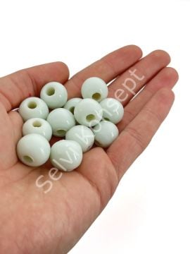 Bodrum Cam Boncuk Beyaz Büyük Boy 10 Adet