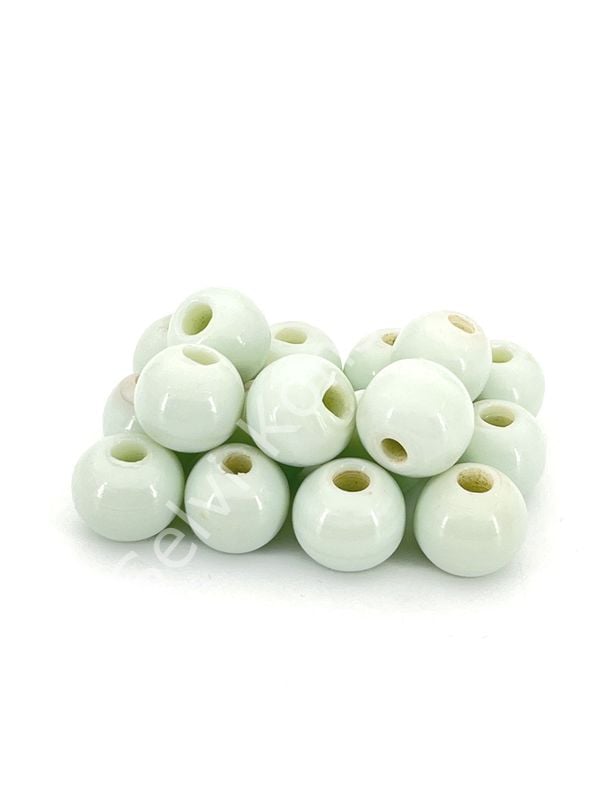 Bodrum Cam Boncuk Beyaz Büyük Boy 10 Adet