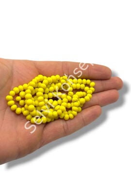 El Yapımı Mat Yuvarlak Dizi Cam Boncuk Sarı 4~5 mm