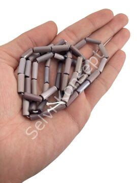 Boru Kedi Gözü Cam Boncuk Açık Mürdüm 15x4 mm