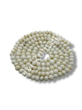 El Yapımı Mat Yuvarlak Dizi Cam Boncuk Kirli Beyaz 4~5 mm