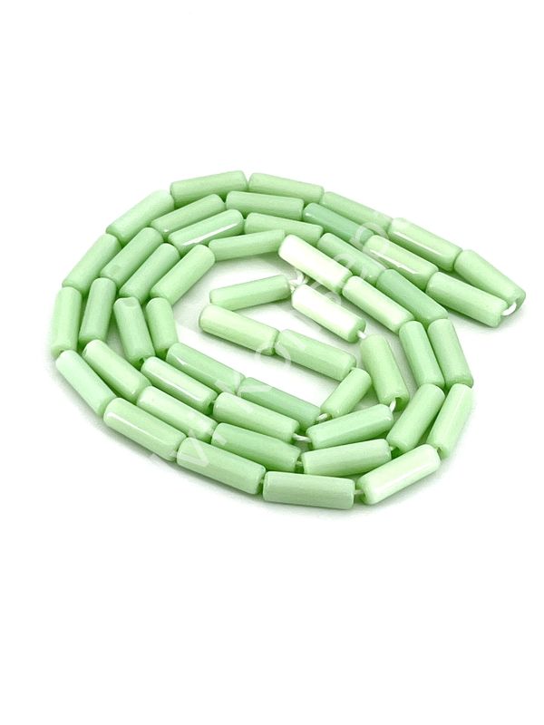 Boru Kedi Gözü Cam Boncuk Su Yeşili 15x4 mm