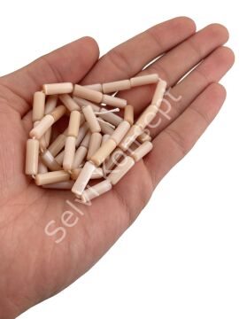 Boru Kedi Gözü Cam Boncuk Fildişi 15x4 mm