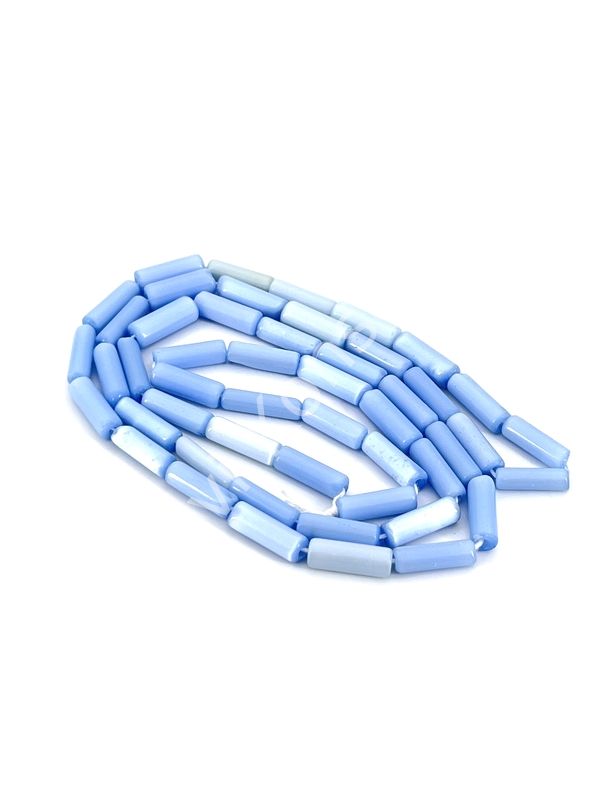 Boru Kedi Gözü Cam Boncuk Lila 15x4 mm