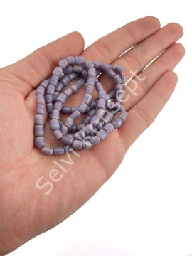 Silindir Hint Cam Boncuğu Mürdüm 6 mm 1 Dizi