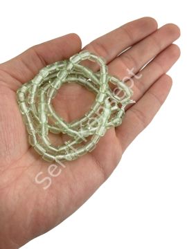 Silindir Hint Cam Boncuğu Su Yeşili 6 mm 1 Dizi