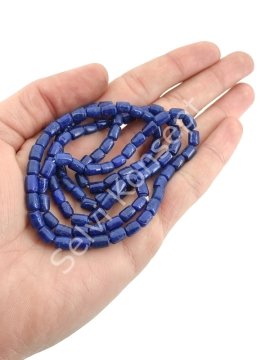 Silindir Hint Cam Boncuğu Lacivert 6 mm 1 Dizi