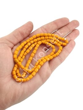 Silindir Hint Cam Boncuğu Hardal 6 mm 1 Dizi
