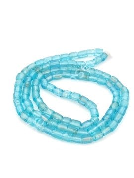 Silindir Hint Cam Boncuğu Cam Mavi 6 mm 1 Dizi