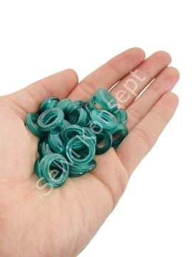 Kalıpsız Dilgöz Cam Boncuk Şeffaf Yeşil 30 Adet