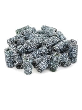 El Yapımı Beyaz Kırçıllı Mısır İşi Cam Boncuk 20 Adet