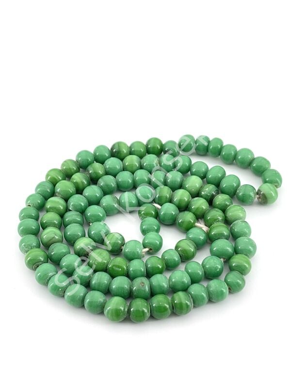Yuvarlak Kuzu Cam Boncuk Parlak Yeşil 7 mm 1 Dizi