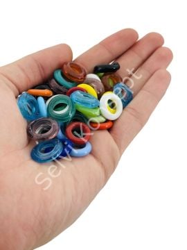 Kalıpsız Dilgöz Cam Boncuk Mix Renk 20 Adet