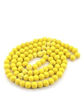 Yuvarlak Kuzu Cam Boncuk Parlak Sarı 7-8 mm 1 Dizi