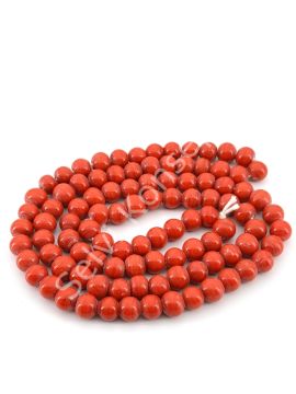 Yuvarlak Kuzu Cam Boncuk Parlak Kırmızı 7-8 mm 1 Dizi