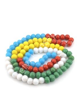 Yuvarlak Kuzu Cam Boncuk Parlak Karışık Renkli 7-8 mm 1 Dizi