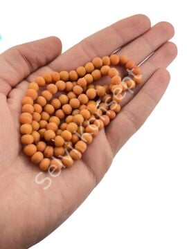 Yuvarlak Kuzu Cam Boncuk Mat Turuncu 6 mm 1 Dizi