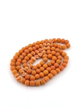 Yuvarlak Kuzu Cam Boncuk Mat Turuncu 6 mm 1 Dizi