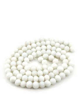 Yuvarlak Kuzu Cam Boncuk Mat Beyaz 7-8 mm 1 Dizi