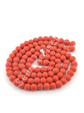 Yuvarlak Kuzu Cam Boncuk Mat Kırmızı 7-8 mm 1 Dizi
