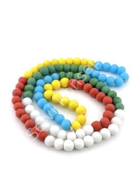 Yuvarlak Kuzu Cam Boncuk Mat Karışık Renkli 7-8 mm 1 Dizi