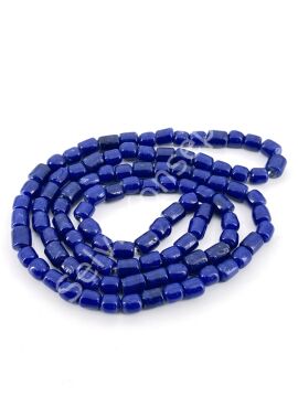 Silindir Kuzu Cam Boncuk Parlak Lacivert 6x6 mm 1 Dizi