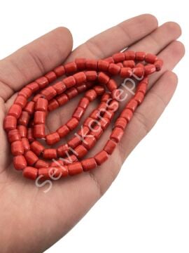 Silindir Kuzu Cam Boncuk Parlak Kırmızı 6x7 mm 1 Dizi
