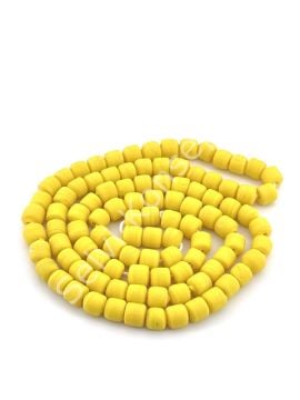 Silindir Kuzu Cam Boncuk Parlak Sarı 6x7 mm 1 Dizi