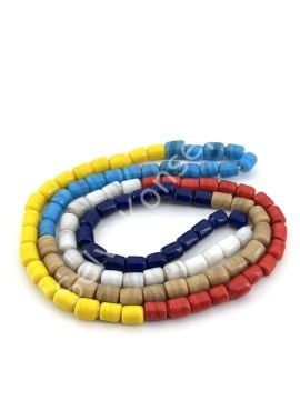 Silindir Kuzu Cam Boncuk Parlak Karışık Renkli 6x7 mm 1 Dizi