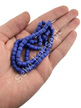 Silindir Kuzu Cam Boncuk Mat Lacivert 5x5 mm 1 Dizi