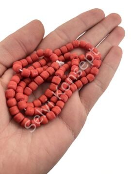 Silindir Kuzu Cam Boncuk Mat Kırmızı 6x6 mm 1 Dizi