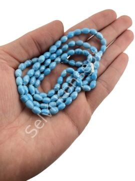 Arpa Kuzu Cam Boncuk Mavi 5x7 mm 1 Dizi