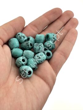 Eskitme Arpa Bodrum Cam Boncuk Turkuaz 50 Adet