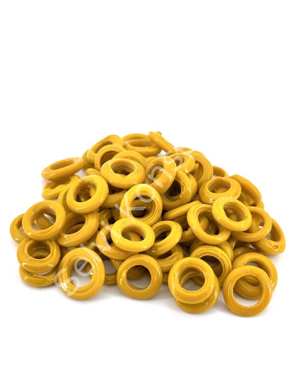 Kalıpsız Dilgöz Cam Boncuk Hardal 30 Adet