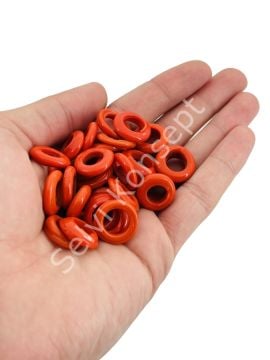 Kalıpsız Dilgöz Cam Boncuk Koyu Turuncu 30 Adet