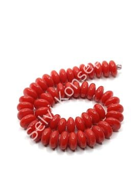 El Yapımı Parlak Disk Rondela Cam Boncuk Dizi Nar Çiçeği 10x5 mm