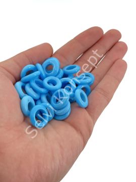 Kalıpsız Dilgöz Cam Boncuk Parlak Mavi 30 Adet