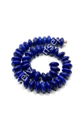 El Yapımı Parlak Disk Rondela Cam Boncuk Dizi Lacivert 10x5 mm