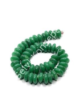 El Yapımı Parlak Disk Rondela Cam Boncuk Dizi Yeşil 10x5 mm