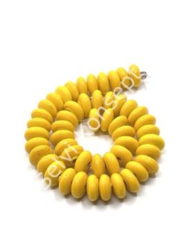 El Yapımı Parlak Disk Rondela Cam Boncuk Dizi Hardal 10x5 mm