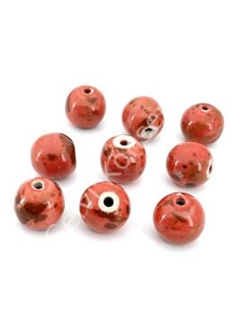 Yuvarlak Seramik Boncuk Gül Kurusu 22 mm