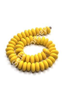 El Yapımı Mat Disk Rondela Cam Boncuk Dizi Hardal 10x5 mm