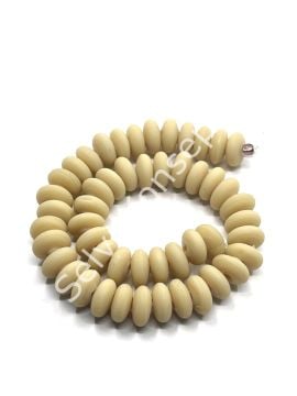 El Yapımı Mat Disk Rondela Cam Boncuk Dizi Krem 10x5 mm